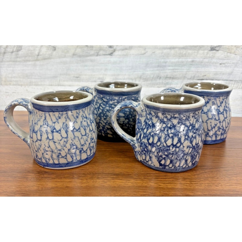 Beaumont Brothers Pottery BBP Coffee Mugs 1992‎ Lot of 4 Spongeware